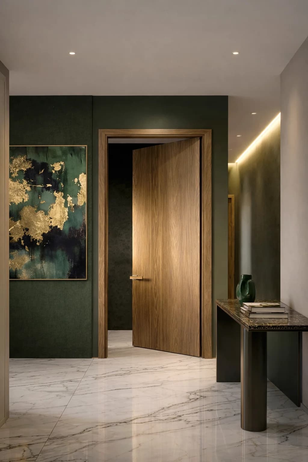 ALUFURN aluminium interior flush door seamless design India