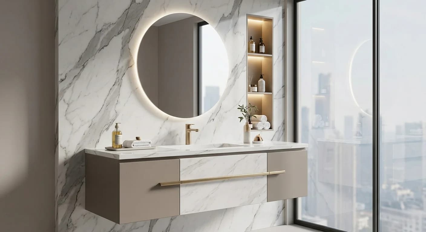 ALUFURN aluminium bathroom vanity India – custom floating vanity unit